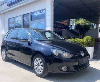 Front view of a rental Volkswagen Golf 6 in Tirana, Albania ✓ Car #6428. ✓ Automatic TM ✓ 1 reviews.