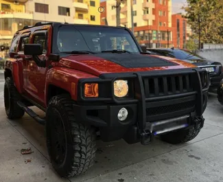 Front view of a rental Hummer H3 in Tirana, Albania ✓ Car #6446. ✓ Automatic TM ✓ 0 reviews.