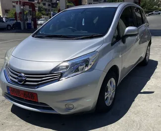 Front view of a rental Nissan Note in Limassol, Cyprus ✓ Car #2246. ✓ Automatic TM ✓ 2 reviews.