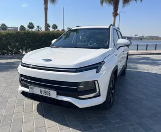 Front view of a rental JAC JS4 in Dubai, UAE ✓ Car #4875. ✓ Automatic TM ✓ 0 reviews.