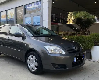 Front view of a rental Toyota Corolla in Tirana, Albania ✓ Car #6320. ✓ Automatic TM ✓ 0 reviews.