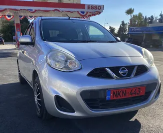 Front view of a rental Nissan March in Limassol, Cyprus ✓ Car #2527. ✓ Automatic TM ✓ 0 reviews.