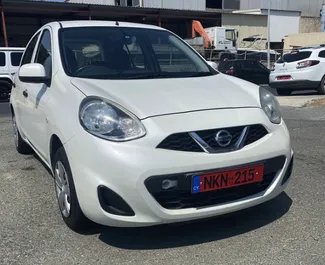Front view of a rental Nissan March in Limassol, Cyprus ✓ Car #2356. ✓ Automatic TM ✓ 0 reviews.