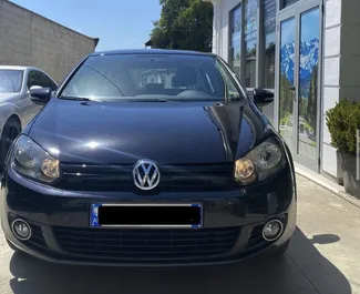 Front view of a rental Volkswagen Golf 6 in Tirana, Albania ✓ Car #6294. ✓ Manual TM ✓ 1 reviews.