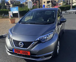 Front view of a rental Nissan Note in Limassol, Cyprus ✓ Car #2800. ✓ Automatic TM ✓ 2 reviews.