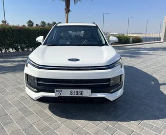 JAC JS4 rental. Economy, Comfort, Crossover Car for Renting in the UAE ✓ Deposit of 1500 AED ✓ TPL, SCDW, Passengers, Theft insurance options.