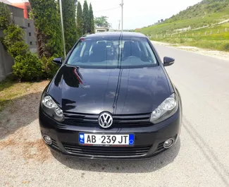 Front view of a rental Volkswagen Golf 6 in Tirana, Albania ✓ Car #6552. ✓ Automatic TM ✓ 0 reviews.