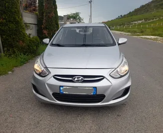 Front view of a rental Hyundai Accent in Tirana, Albania ✓ Car #6533. ✓ Manual TM ✓ 1 reviews.