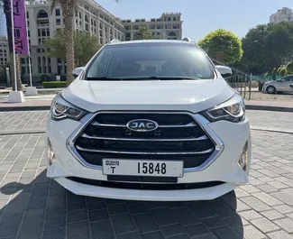 JAC S3+ 2023 car hire in the UAE, featuring ✓ Petrol fuel and 154 horsepower ➤ Starting from 80 AED per day.