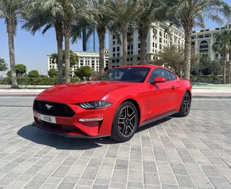 Front view of a rental Ford Mustang Coupe in Dubai, UAE ✓ Car #5118. ✓ Automatic TM ✓ 1 reviews.