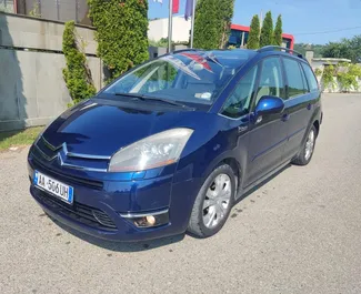 Front view of a rental Citroen C4 Grand Picasso in Tirana, Albania ✓ Car #7017. ✓ Automatic TM ✓ 0 reviews.
