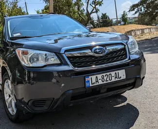 Front view of a rental Subaru Forester in Tbilisi, Georgia ✓ Car #6821. ✓ Automatic TM ✓ 0 reviews.