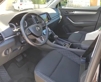 Interior of Skoda Karoq for hire in Montenegro. A Great 5-seater car with a Automatic transmission.
