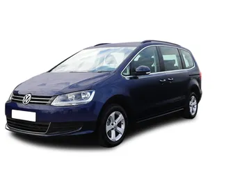 Front view of a rental Volkswagen Sharan in Tirana, Albania ✓ Car #6663. ✓ Automatic TM ✓ 0 reviews.
