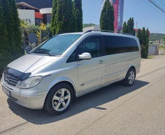 Front view of a rental Mercedes-Benz Viano in Tirana, Albania ✓ Car #6615. ✓ Automatic TM ✓ 1 reviews.