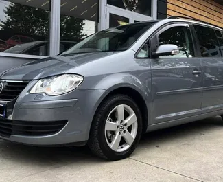 Front view of a rental Volkswagen Touran in Tirana, Albania ✓ Car #7047. ✓ Automatic TM ✓ 1 reviews.