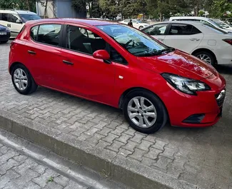 Front view of a rental Opel Corsa at Istanbul Sabiha Gokcen Airport, Turkey ✓ Car #7175. ✓ Automatic TM ✓ 0 reviews.