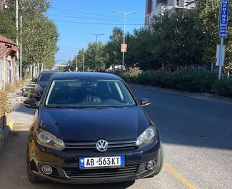 Front view of a rental Volkswagen Golf 6 in Tirana, Albania ✓ Car #7194. ✓ Automatic TM ✓ 0 reviews.