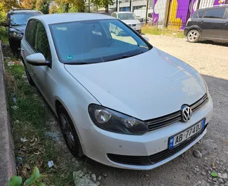 Front view of a rental Volkswagen Golf 6 in Tirana, Albania ✓ Car #7219. ✓ Manual TM ✓ 0 reviews.