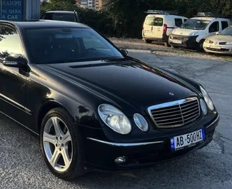 Front view of a rental Mercedes-Benz E-Class in Tirana, Albania ✓ Car #7343. ✓ Automatic TM ✓ 0 reviews.