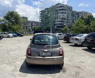 Nissan Micra 2006 car hire in Albania, featuring ✓ Petrol fuel and 90 horsepower ➤ Starting from 23 EUR per day.