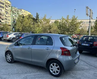 Front view of a rental Toyota Yaris in Tirana, Albania ✓ Car #7334. ✓ Automatic TM ✓ 0 reviews.
