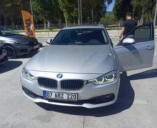 Front view of a rental BMW 320i at Antalya Airport, Turkey ✓ Car #3762. ✓ Automatic TM ✓ 0 reviews.