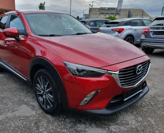 Front view of a rental Mazda CX-3 at Burgas Airport, Bulgaria ✓ Car #7445. ✓ Automatic TM ✓ 0 reviews.