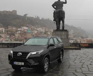 Toyota Fortuner 2022 available for rent in Tbilisi, with unlimited mileage limit.