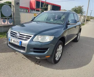 Front view of a rental Volkswagen Touareg in Tirana, Albania ✓ Car #8251. ✓ Automatic TM ✓ 0 reviews.