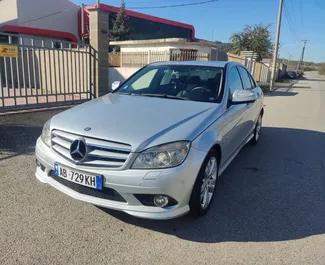 Front view of a rental Mercedes-Benz C220 d in Tirana, Albania ✓ Car #8252. ✓ Automatic TM ✓ 0 reviews.