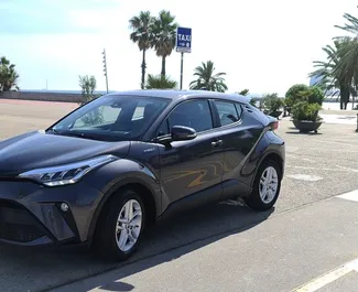 Front view of a rental Toyota C-HR in Barcelona, Spain ✓ Car #4757. ✓ Automatic TM ✓ 0 reviews.