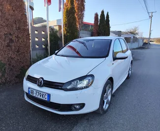 Front view of a rental Volkswagen Golf 6 in Tirana, Albania ✓ Car #9318. ✓ Automatic TM ✓ 0 reviews.