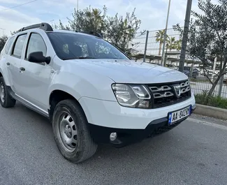 Front view of a rental Dacia Duster in Tirana, Albania ✓ Car #9278. ✓ Manual TM ✓ 0 reviews.