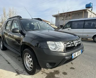 Front view of a rental Dacia Duster in Tirana, Albania ✓ Car #9282. ✓ Manual TM ✓ 0 reviews.