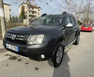 Front view of a rental Dacia Duster in Tirana, Albania ✓ Car #9320. ✓ Manual TM ✓ 0 reviews.