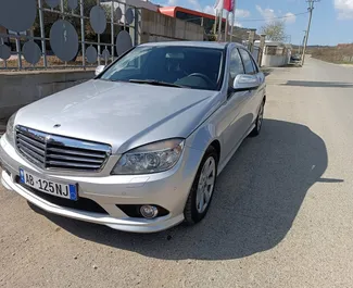 Front view of a rental Mercedes-Benz C220 d in Tirana, Albania ✓ Car #9468. ✓ Automatic TM ✓ 0 reviews.