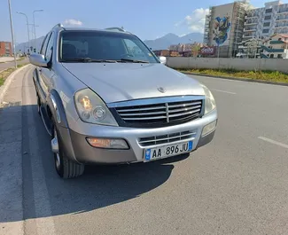 Front view of a rental SsangYong Rexton in Tirana, Albania ✓ Car #9588. ✓ Automatic TM ✓ 0 reviews.