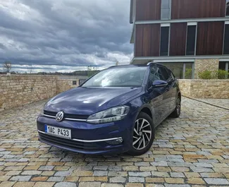 Front view of a rental Volkswagen Golf SW in Prague, Czechia ✓ Car #1889. ✓ Automatic TM ✓ 3 reviews.