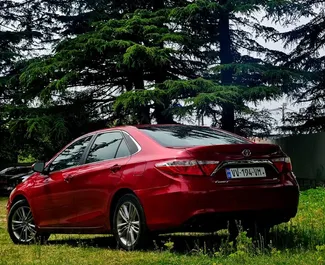 Toyota Camry 2017 available for rent in Tbilisi, with unlimited mileage limit.